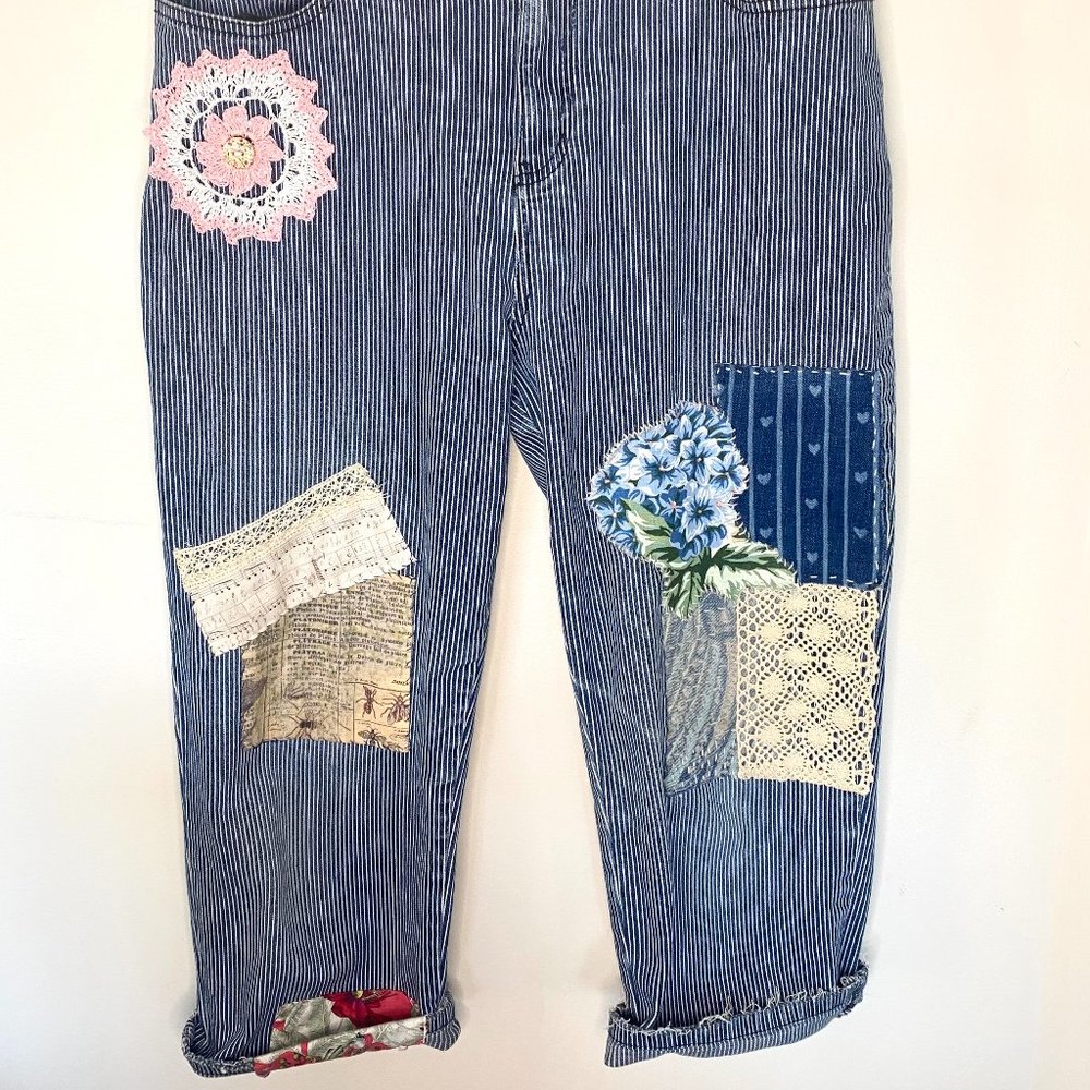 ENGINEER jeans upcycled/embellished jeans/upcycled jeans